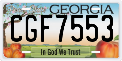 GA license plate CGF7553