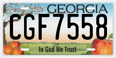 GA license plate CGF7558