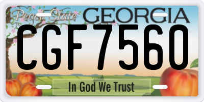 GA license plate CGF7560