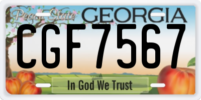 GA license plate CGF7567