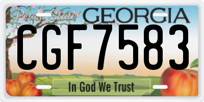 GA license plate CGF7583
