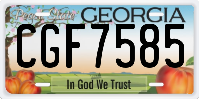 GA license plate CGF7585