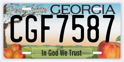 GA license plate CGF7587