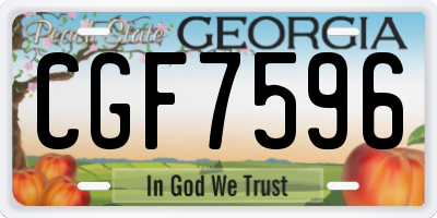 GA license plate CGF7596