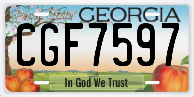 GA license plate CGF7597
