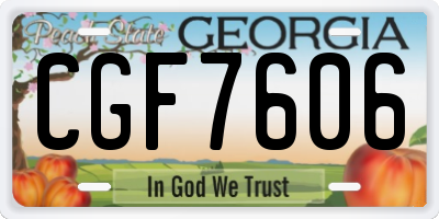 GA license plate CGF7606