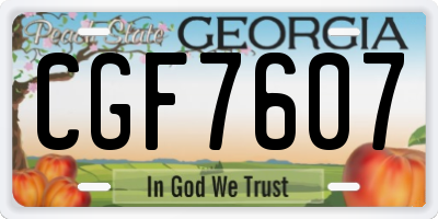 GA license plate CGF7607