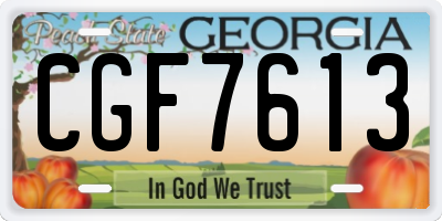 GA license plate CGF7613