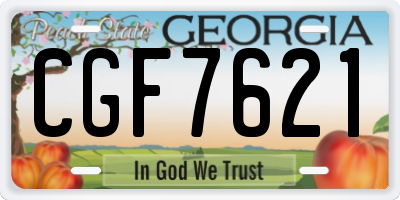 GA license plate CGF7621