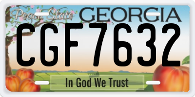 GA license plate CGF7632