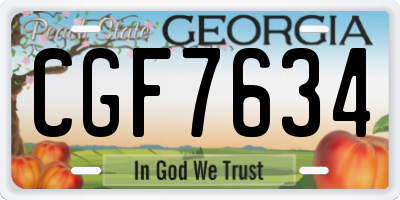 GA license plate CGF7634
