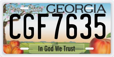GA license plate CGF7635