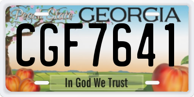 GA license plate CGF7641