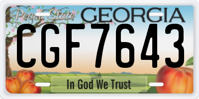 GA license plate CGF7643