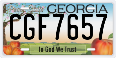 GA license plate CGF7657