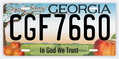 GA license plate CGF7660