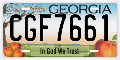 GA license plate CGF7661