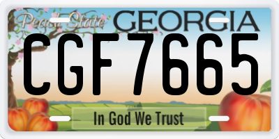 GA license plate CGF7665