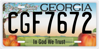 GA license plate CGF7672