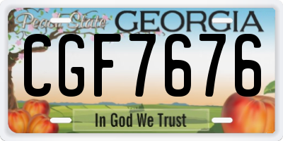 GA license plate CGF7676