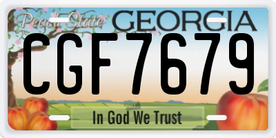 GA license plate CGF7679