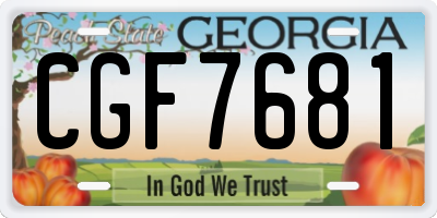 GA license plate CGF7681