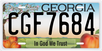 GA license plate CGF7684