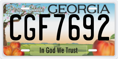 GA license plate CGF7692