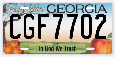 GA license plate CGF7702