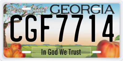 GA license plate CGF7714