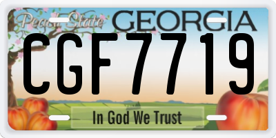 GA license plate CGF7719