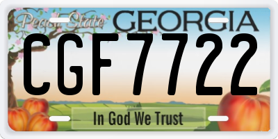 GA license plate CGF7722