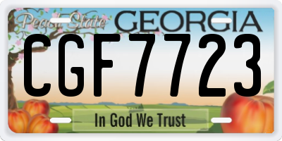 GA license plate CGF7723