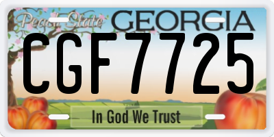 GA license plate CGF7725