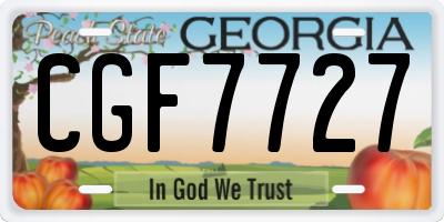 GA license plate CGF7727