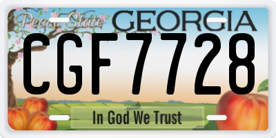 GA license plate CGF7728