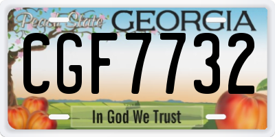 GA license plate CGF7732