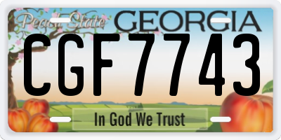 GA license plate CGF7743
