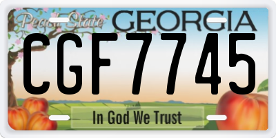 GA license plate CGF7745