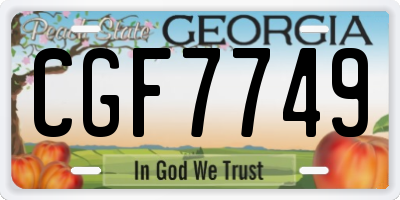 GA license plate CGF7749