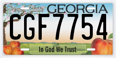 GA license plate CGF7754
