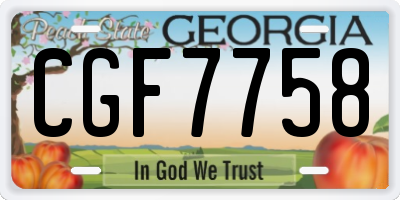 GA license plate CGF7758