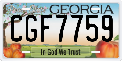 GA license plate CGF7759