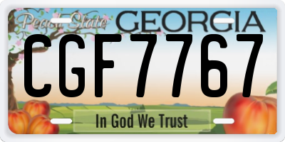GA license plate CGF7767