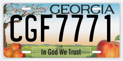 GA license plate CGF7771