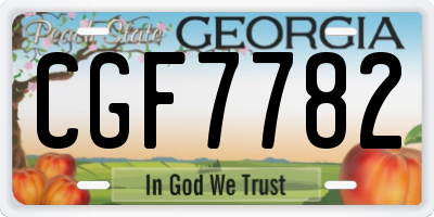 GA license plate CGF7782