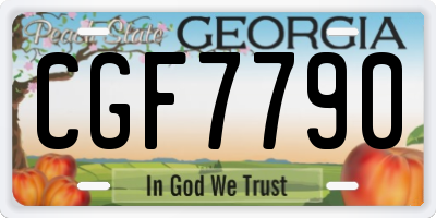GA license plate CGF7790