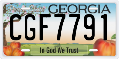 GA license plate CGF7791