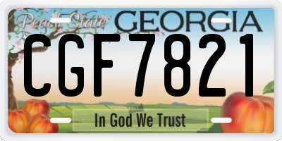 GA license plate CGF7821