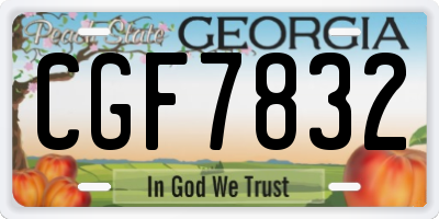GA license plate CGF7832
